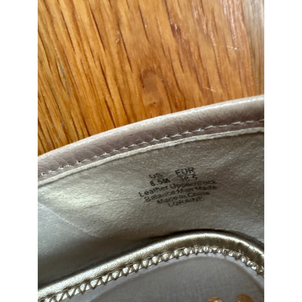 Sam Edelman Loraine Bit Loafer Beige Leather Gold Horsebit Flats Shoes Mens 8.5M - Picture 3 of 4